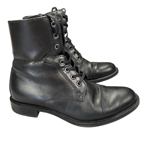 Ecco Sartorelle Combat Boot Black Leather Shoes Portugal Us 8(39) - Picture 1 of 16